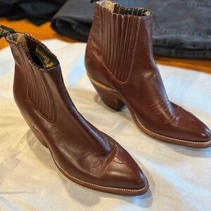 Brown Leather Western Ankle Boots size 9.5 men’s